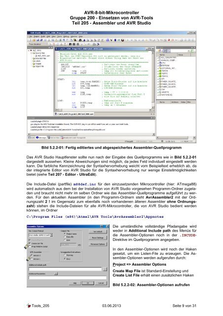 Assembler und AVR Studio