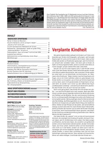 Download des Sport in Baden Nr. 05/06 - Badischer Sportbund Nord ...