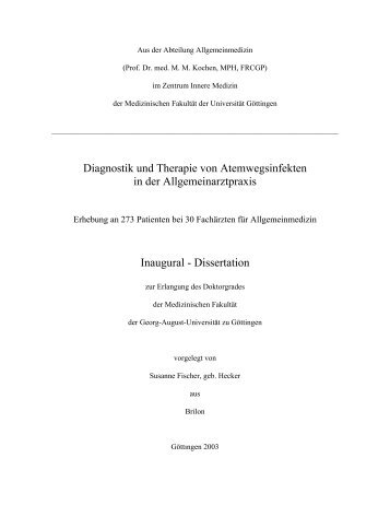 Aus der Abteilung Allgemeinmedizin: Diagnostik und Therapie von ...