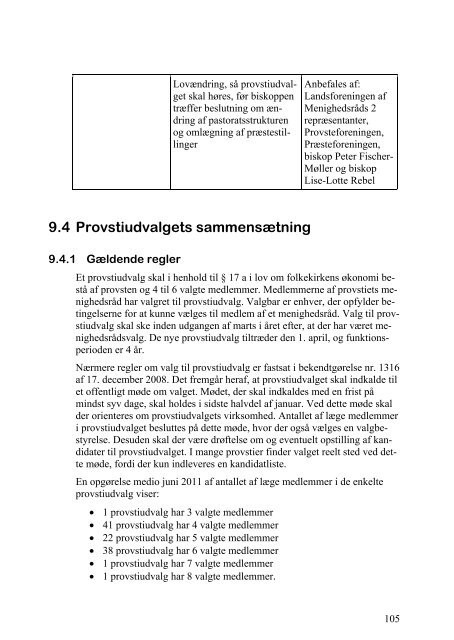 Provstestillingen og provstiets funktion - Kirkeministeriet