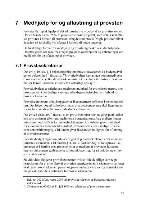 Provstestillingen og provstiets funktion - Kirkeministeriet