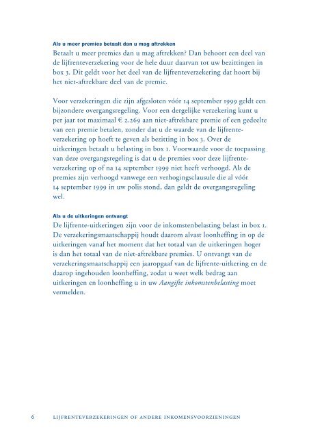 Brochure Belastingdienst lijfrenteverzekeringen - DeLijfrenteSite.nl