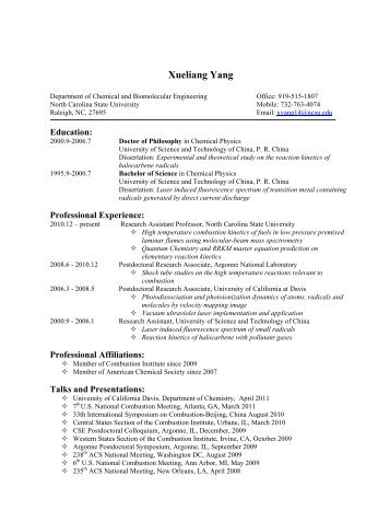Xueliang Yang - Chemical & Biomolecular Engineering - North ...