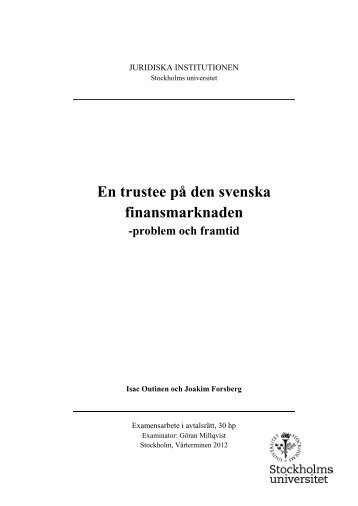 Isac Outinen och Joakim Forsberg - Stockholm Centre for ...