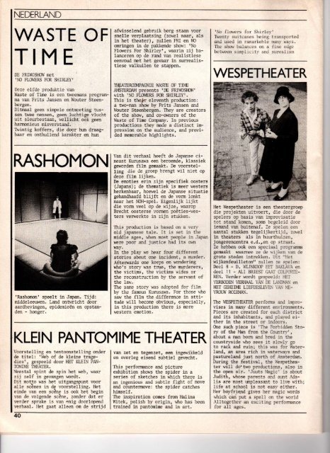 AMSTERDAM 29 MEI vm 15 JUNI 1980 - Theater X net