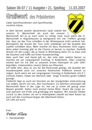 Bezirksliga Nahe - Saison - TuS Hoppstädten