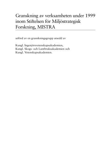 Verksamhetsgranskning 1999.pdf - Mistra