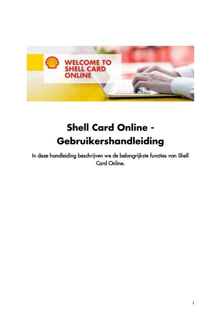 Shell Card Online Gebruikers handleiding