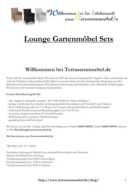 Lounge Gartenmöbel Sets