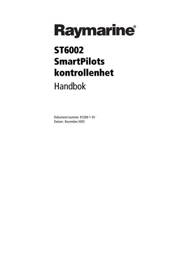 ST6002 SmartPilots kontrollenhet Handbok - Seatronic