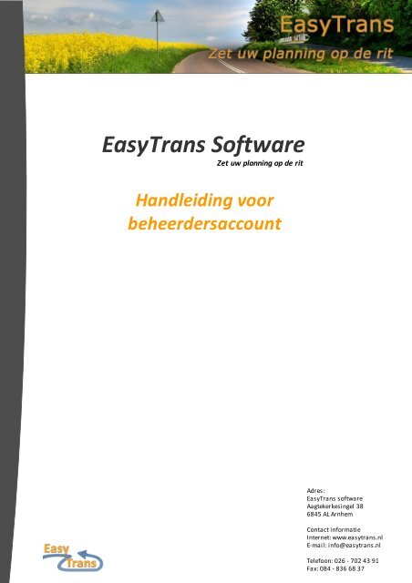 EasyTrans Software - Admin Handleiding