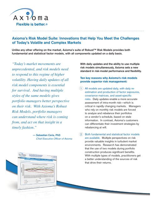 Axioma's Risk Model Suite: Innovations that Help You Meet the ...