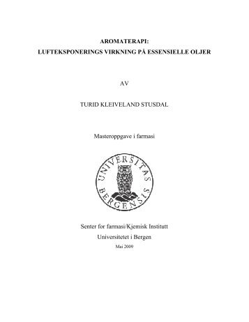LUFTEKSPONERINGS VIRKNING PÅ ESSENSIELLE OLJER AV ...