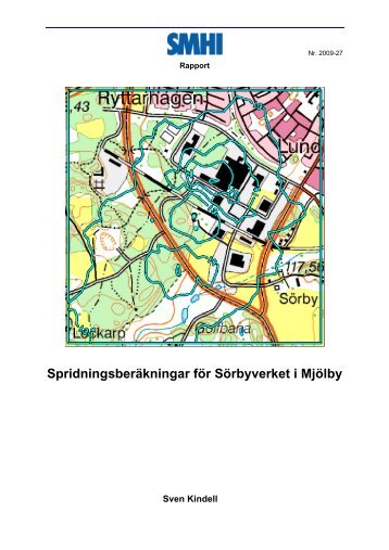 Rapport SMHI Mjölby Sörbyverket - Mjölby kommun