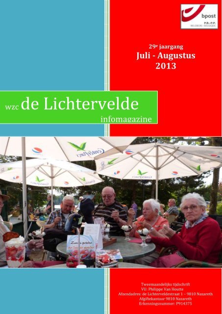 Editie juli - augustus 2013 - WZC de Lichtervelde