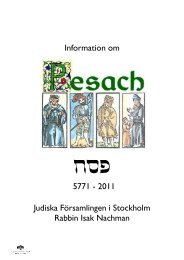 info Pesach 2011 - Judiska Församlingen i Stockholm