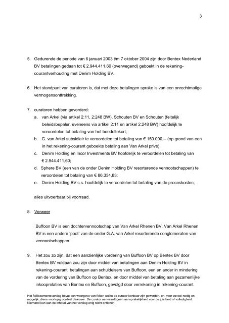 6 mei 2009 Gegevens onderneming : Bentex Nederland BV ...