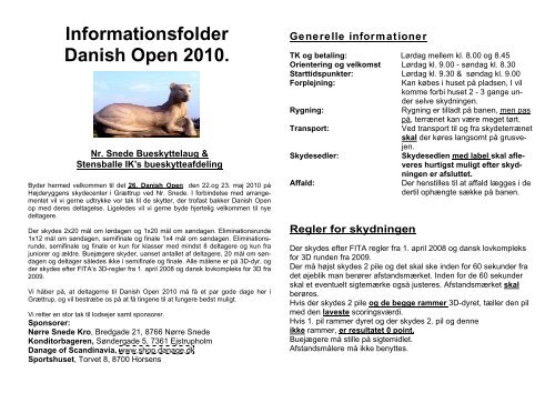 Information og program for Danish Open 2010