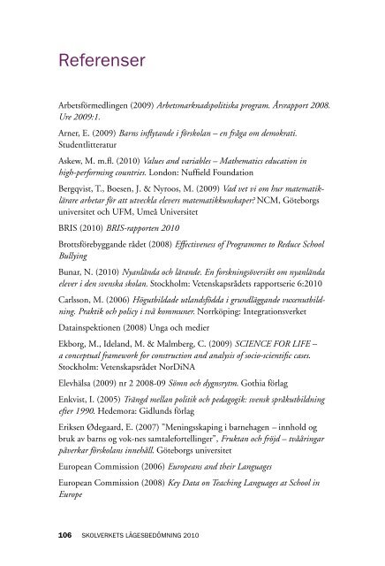 Skolverkets lägesbedömning 2010 - Lärarnas Riksförbund