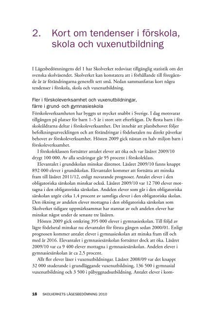 Skolverkets lägesbedömning 2010 - Lärarnas Riksförbund