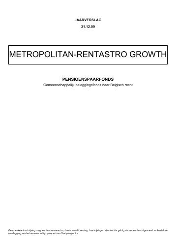 METROPOLITAN-RENTASTRO GROWTH - Crelan