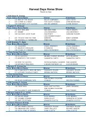 Harvest Days Horse Show - Tampa Horse Show Association