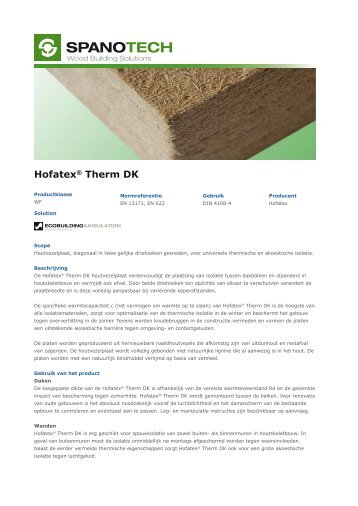Hofatex® Therm DK - Passiefhuis Platform