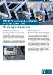IMO PSPC testing and certification of ballast water tanks - GL Group
