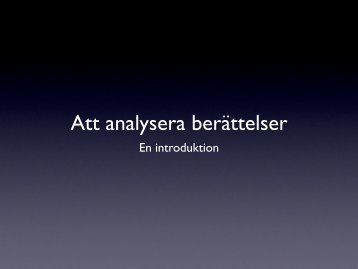 Att analysera berättelser