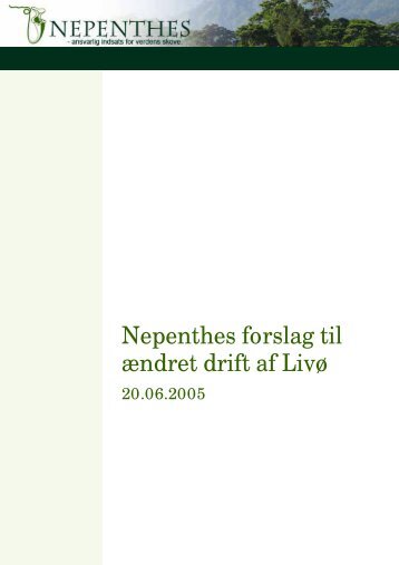 Nepenthes forslag til ændret drift af Livø