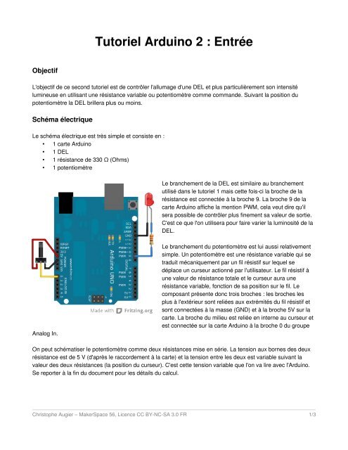 Tutoriel Arduino 2 : Entrée - MakerSpace56