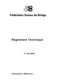 Règlement Technique FSB - Swiss Bridge