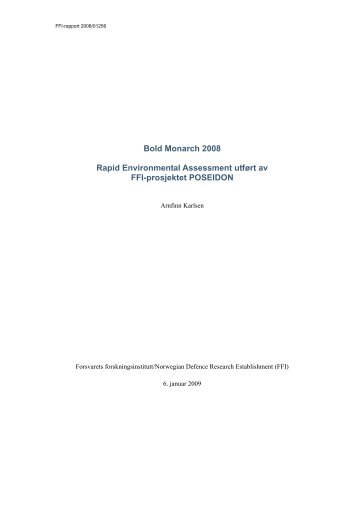 Rapid Environmental Assessment utført av FFI-prosjektet POSEIDON