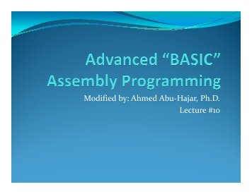 Modified by: Ahmed Abu-Hajar, Ph.D. Lecture #10 - DIGITAVID