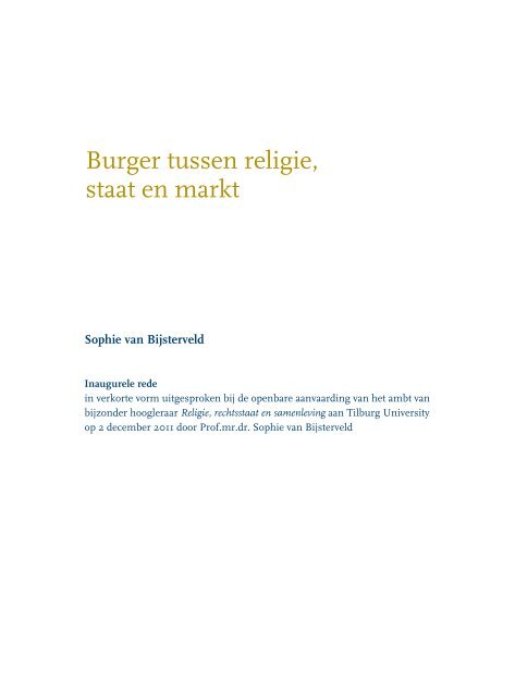 Burger tussen religie, staat en markt - Sophie van Bijsterveld