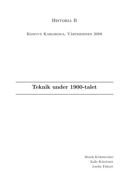 Teknik under 1900-talet - Fivebyfive