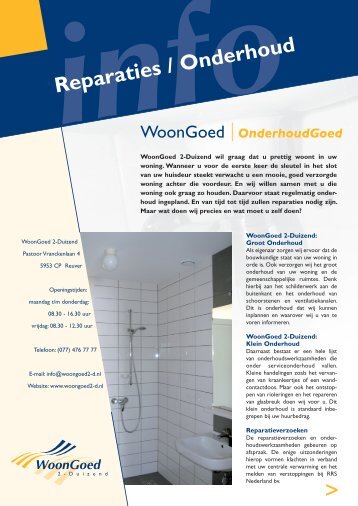 Reparaties / Onderhoud - WoonGoed 2-Duizend