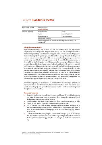 protocol bloeddruk meten