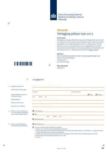 Verzoek Verlegging peiljaar naar 2012 1 - DUO