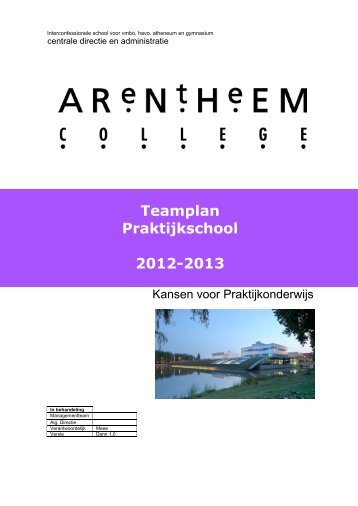 Teamplan Praktijkschool 2012-2013 - Actis