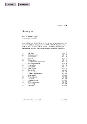 Kauwgom - Chemische Feitelijkheden