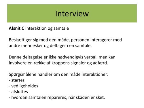 Pragmatisk profil til udredning af dagligdags kommunikation