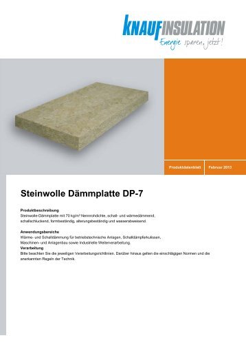 Steinwolle Dämmplatte DP-7 - Knauf Insulation