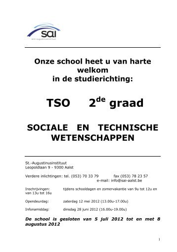 De volledige brochure kan je hier bekijken. - Sint-Augustinusinstituut ...