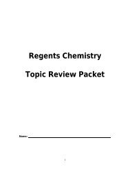 Regents Chemistry Topic Review Packet - Myschoolpages.com