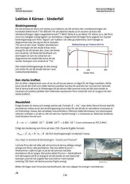 Lektion 4 Kärnan – Sönderfall - bjornjonsson.se