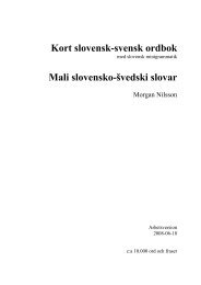 Kort slovensk-svensk ordbok Mali slovensko ... - Morgan Nilsson