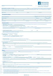 Modulo disposizioni successive - Pioneer Investments