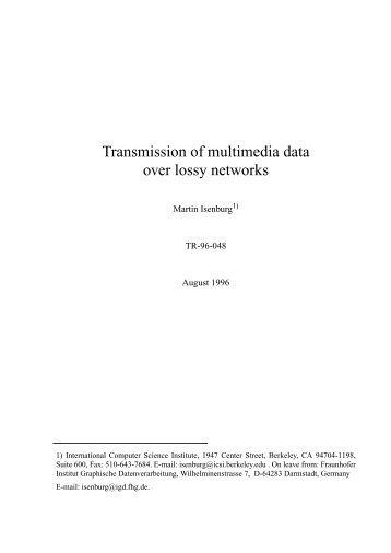 1 The wavelet transform - International Computer  Science Institute