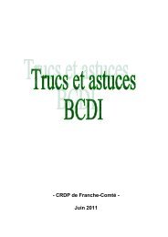 Trucs et astuces BCDI - CRDP de l'académie de Besançon